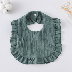 Korean Style Baby Feeding Bib | 0-1 Year | Solid dark green Korean Style Baby Feeding Bib | 0-1 Year | Solid dark green