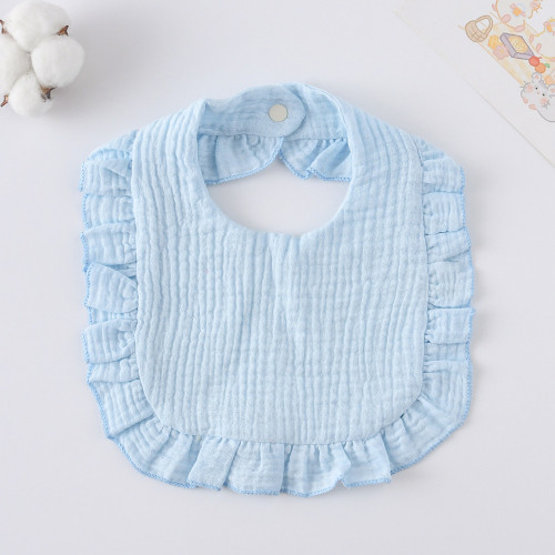 Korean Style Baby Feeding Bib | 0-1 Year | Solid Light Blue
