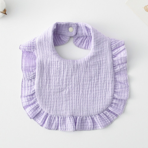 Korean Style Baby Feeding Bib | 0-1 Year | Solid purple