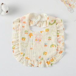 Korean Style Baby Feeding Bib | 0-1 Year | Garden pink rabbit.