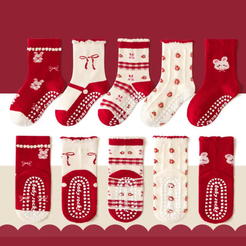 1–3 Year | 5 Pair Red Dots China Cozy Non-Slip Socks for Toddlers | Green Dino Grip Socks by Durian Minliu Sock | Imported China | 5 Pair Set 1–3 Year | 5 Pair Red Dots China Cozy Non-Slip Socks for Toddlers | Green Dino Grip Socks by Durian Minliu Sock | Imported China | 5 Pair Set