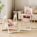 Adjustable Rocking Stainless Steel High Chair with Tray Dining Chair Solution for Babies and Toddlers for Feeding colour-pink Adjustable Rocking Stainless Steel High Chair with Tray Dining Chair Solution for Babies and Toddlers for Feeding colour-pink