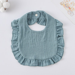 Korean Style Baby Feeding Bib | 0-1 Year | Solid Denim Blue Korean Style Baby Feeding Bib | 0-1 Year | Solid Denim Blue
