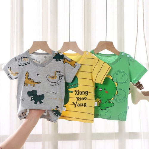 Korean Style Children's Short-Sleeved Cotton Cartoon T-Shirt – 6M–3Year