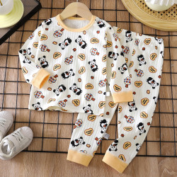 Children's Pure Cotton Underwear & Pajamas Set — Black & White Panda