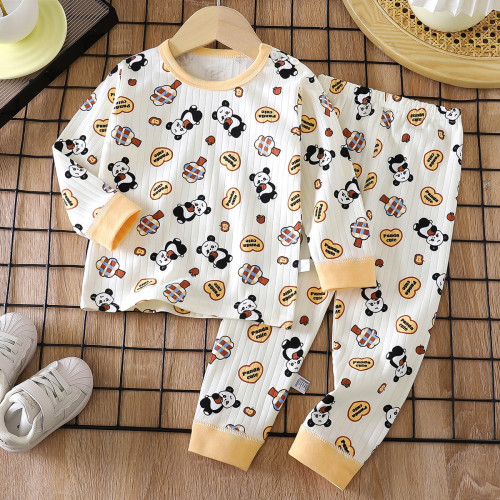 Children's Pure Cotton Underwear & Pajamas Set — Black & White Panda