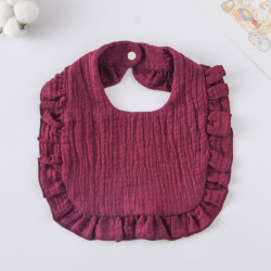 Korean Style Baby Feeding Bib | 0-1 Year | Solid burgundy Korean Style Baby Feeding Bib | 0-1 Year | Solid burgundy