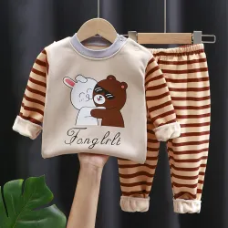 Children's Clothing Top-Bottom Set | For Cool Night and AC Room | Plel of velvet hugs Children's Clothing Top-Bottom Set | For Cool Night and AC Room | Plel of velvet hugs