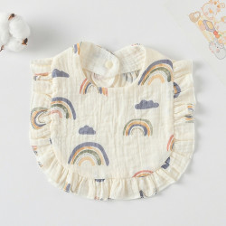 Korean Style Baby Feeding Bib | 0-1 Year | Cloudy Rainbow
