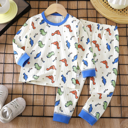 Children's Pure Cotton Underwear & Pajamas Set — Colored Dinosaur