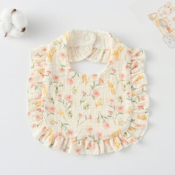 Korean Style Baby Feeding Bib | 0-1 Year |  crushed flower