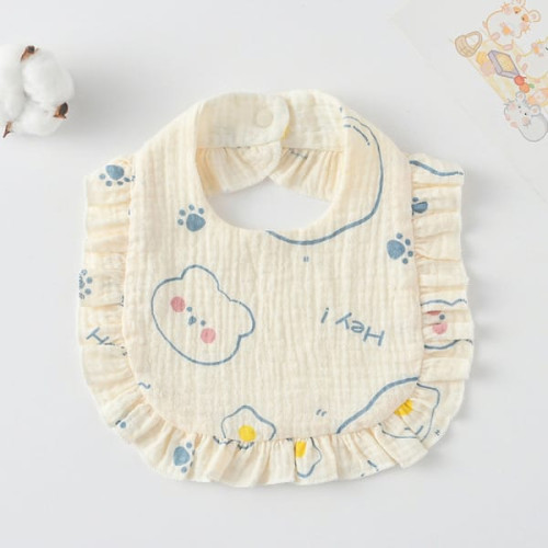 Korean Style Baby Feeding Bib | 0-1 Year | egg yolk bear