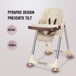 MODEL A-330- Reclining Height Adjustable Feeding High Chair- Cream Color MODEL A-330- Reclining Height Adjustable Feeding High Chair- Cream Color