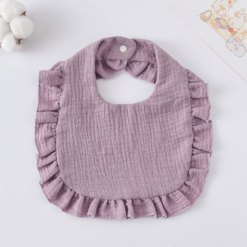Korean Style Baby Feeding Bib | 0-1 Year | Solid grape purple Korean Style Baby Feeding Bib | 0-1 Year | Solid grape purple