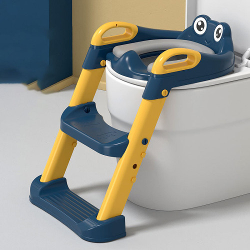 Children's Toilet Seat with Step Stool | Foldable & Safe Potty Training | Frog