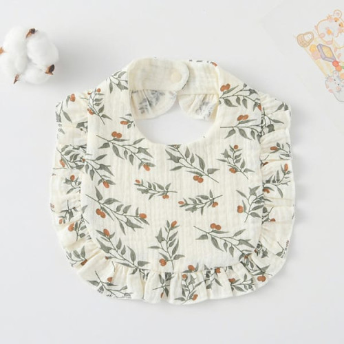 Korean Style Baby Feeding Bib | 0-1 Year | leaves and fruits