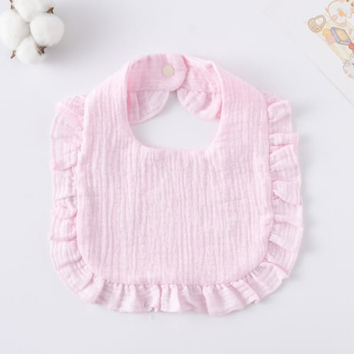 Korean Style Baby Feeding Bib | 0-1 Year | Solid light pink
