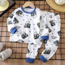 Children's Pure Cotton Underwear & Pajamas Set — Locomotive Children's Pure Cotton Underwear & Pajamas Set — Locomotive