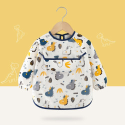 Long-Sleeved Anti-Dressing Waterproof Baby's Dining Clothes Children's Apron Baby's Bib Guard| Macey Dragon | 0-2 Year