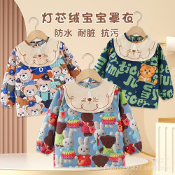 Corduroy Waterproof Baby Smock Bib – Long Sleeve Anti-Dirty Feeding Apron (0–2 Years) | Autumn Winter Reverse Wear Baby Protective Clothing Corduroy Waterproof Baby Smock Bib – Long Sleeve Anti-Dirty Feeding Apron (0–2 Years) | Autumn Winter Reverse Wear Baby Protective Clothing