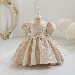 6m to 2 Year | High-End Baby Girl Princess Flower Girl Dress – 6m –2 Years | Bean Paste Color 6m to 2 Year | High-End Baby Girl Princess Flower Girl Dress – 6m –2 Years | Bean Paste Color