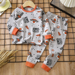 Children's Pure Cotton Underwear & Pajamas Set — Over Space Print Children's Pure Cotton Underwear & Pajamas Set — Over Space Print