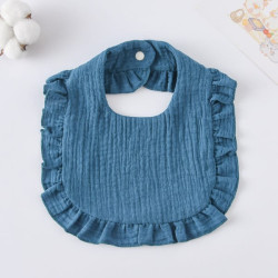 Korean Style Baby Feeding Bib | 0-1 Year | Solid peacock blue Korean Style Baby Feeding Bib | 0-1 Year | Solid peacock blue