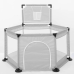 Round Playpen for twin, with Basketball Hoop, Comes with Bracket, Stainless Steel Framing with 30 Pcs Ball