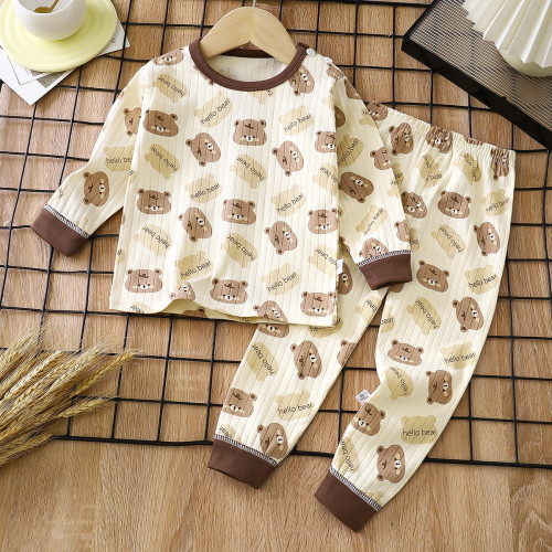 Children's Pure Cotton Underwear & Pajamas Set โ Printed Bear Head Children's Pure Cotton Underwear & Pajamas Set โ Printed Bear Head