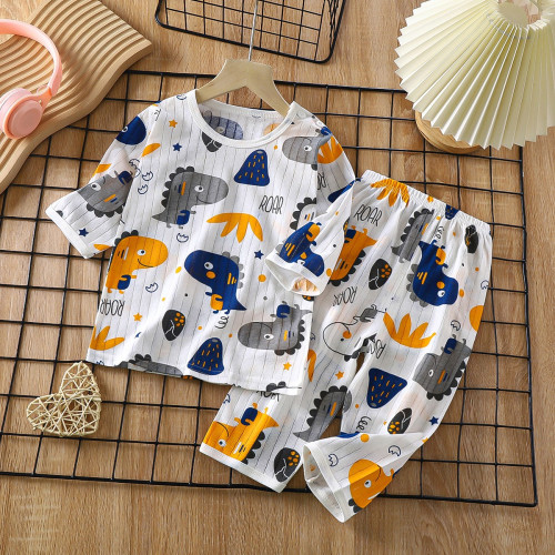 Long Sleeve Comfortable Cute Cartoon Tops and Pants Set for Boys & Girls - Gray Monkies Long Sleeve Comfortable Cute Cartoon Tops and Pants Set for Boys & Girls - Gray Monkies