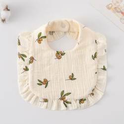 Korean Style Baby Feeding Bib | 0-1 Year | small olive