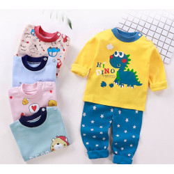 Long Sleeve Comfortable Cute Cartoon Tops and Pants Set for Boys & Girls - Gray Monkies Long Sleeve Comfortable Cute Cartoon Tops and Pants Set for Boys & Girls - Gray Monkies