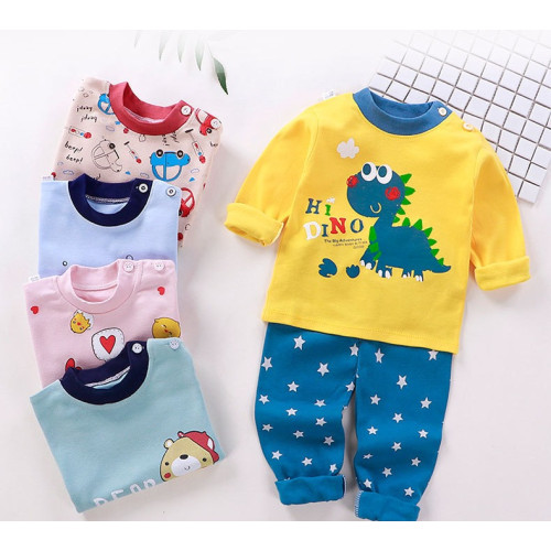 Long Sleeve Comfortable Cute Cartoon Tops and Pants Set for Boys & Girls - Gray Monkies Long Sleeve Comfortable Cute Cartoon Tops and Pants Set for Boys & Girls - Gray Monkies