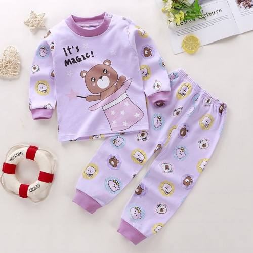 Long Sleeve Comfortable Cute Cartoon Tops and Pants Set for Boys & Girls - Its Magic Purple Long Sleeve Comfortable Cute Cartoon Tops and Pants Set for Boys & Girls - Its Magic Purple