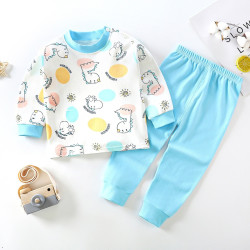 Long Sleeve Comfortable Cute Cartoon Tops and Pants Set for Boys & Girls - Sky Fish
