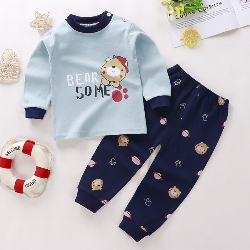 Long Sleeve Comfortable Cute Cartoon Tops and Pants Set for Boys & Girls - Gray Monkies Long Sleeve Comfortable Cute Cartoon Tops and Pants Set for Boys & Girls - Gray Monkies
