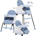 Adjustable Baby High Chair with Feeding Tray, Baby Dinner Chair with Wheels