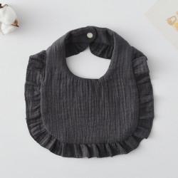 Korean Style Baby Feeding Bib | 0-1 Year | Solid Black