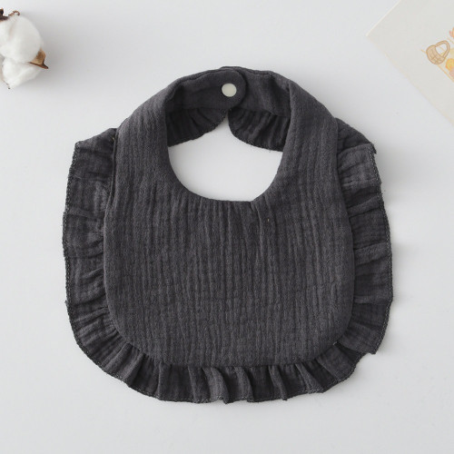 Korean Style Baby Feeding Bib | 0-1 Year | Solid Black
