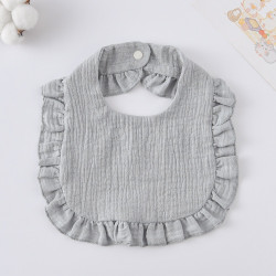 Korean Style Baby Feeding Bib | 0-1 Year | Solid Gray Korean Style Baby Feeding Bib | 0-1 Year | Solid Gray