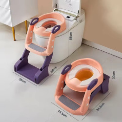 2-in-1 Potty Training Seat with Step Ladder & Removable Pot 2-in-1 Potty Training Seat with Step Ladder & Removable Pot