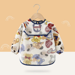 Long-Sleeved Anti-Dressing Waterproof Baby's Dining Clothes Children's Apron Baby's Bib Guard| Winnie the Pooh | 0-2 Year
